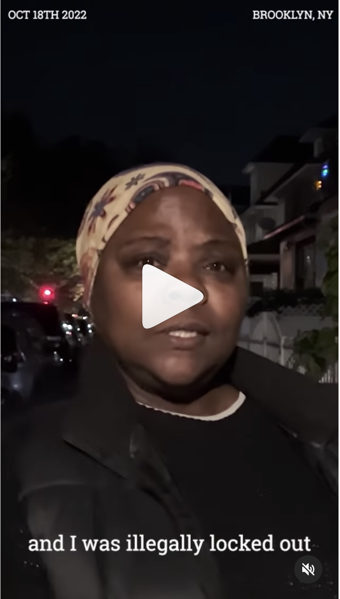  Video of family matriarch, Ms. Sanderson speaking about the lock out .